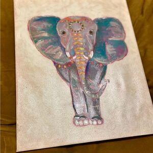 Vibrant Elephant Canvas Art